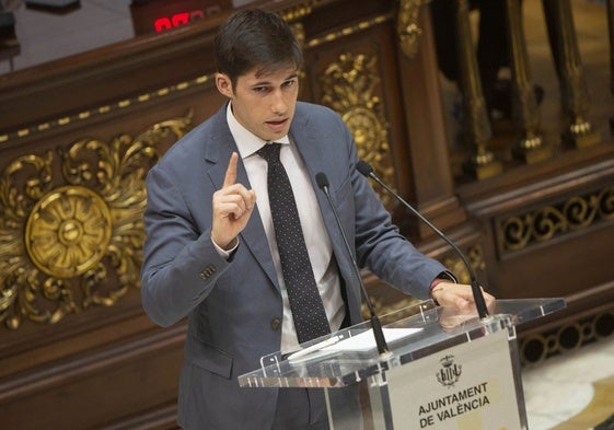 El socialista Borja Sanjuán, en el pleno de julio.