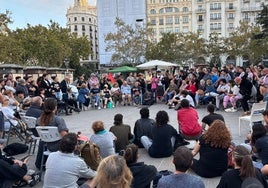 La asamblea de la acampada, este lunes por la tarde.