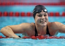 Ángela Martínez, sonriente tras la carrera.