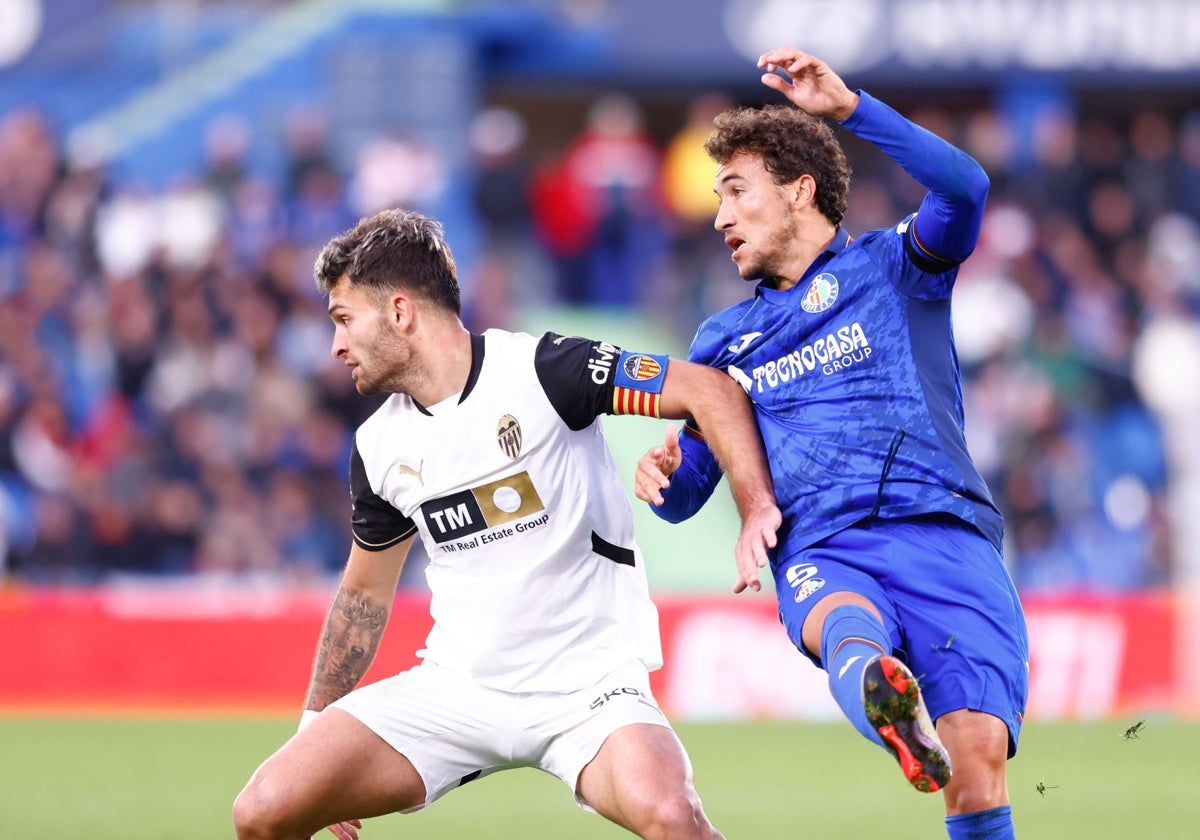 Hugo Duro, en el partido contra el Getafe.