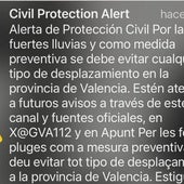 Un mensaje de alerta de la Generalitat que llegó muy tarde