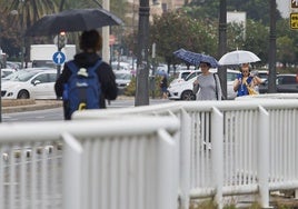 Día de lluvia en la ciudad de Valencia.