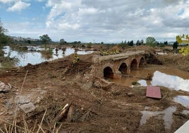 El puente de Riba-roja. arrasado por la DANA.