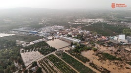 Imagen aérea de la localidad durante la DANA.