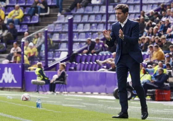 Marcelino García, durante el partido del Villarreal en Valladolid.