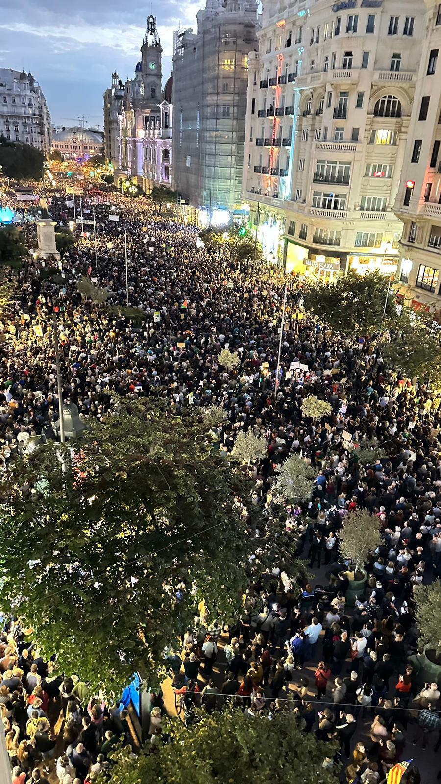 Miles de personas protestan en Valencia contra la gestión política de la DANA