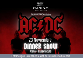 Noche de rock y gastronomía: cena-espectáculo tributo a AC/DC en Cirsa Valencia