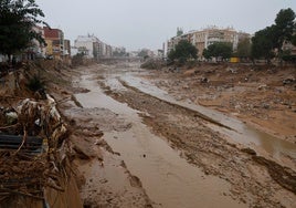 Destrozos de la riada a su paso por Paiporta.