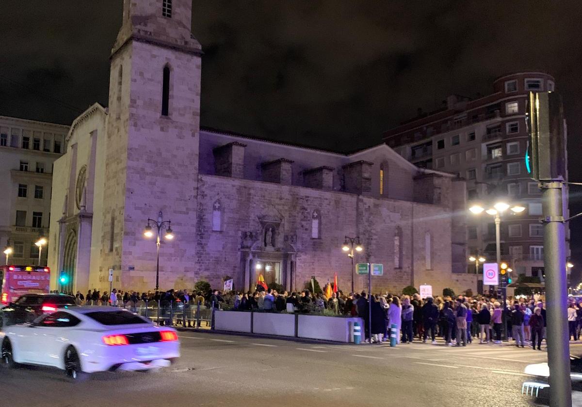 Manifestantes en San Agustín.