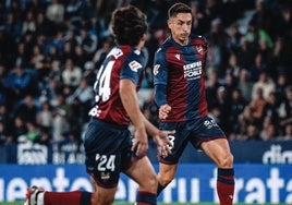 Pablo Martínez, junto a Carlos Álvarez, con el Levante.