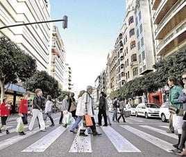 Una de las calles de Valencia.