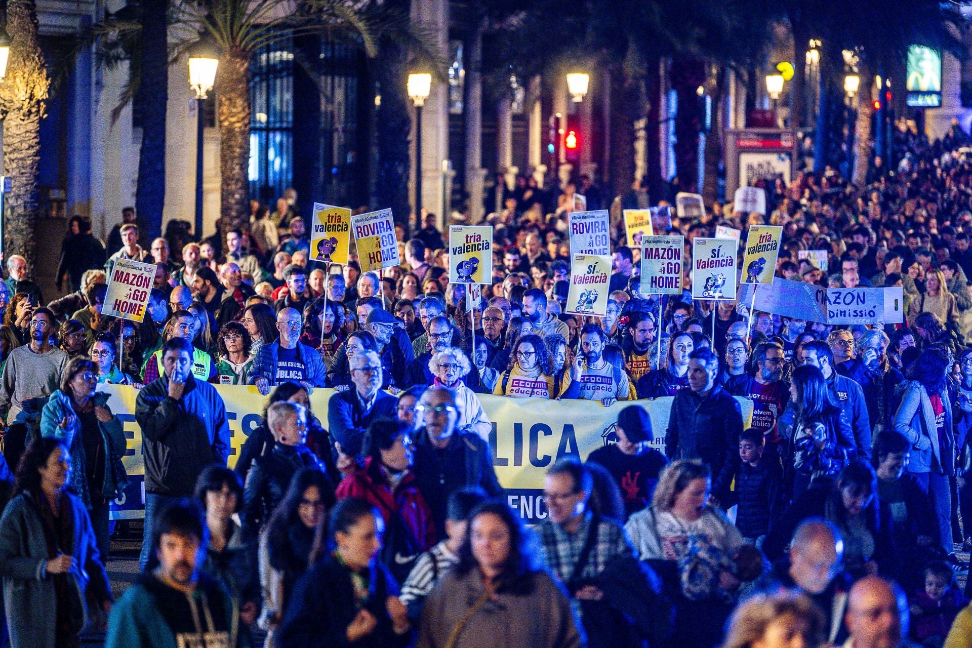 Imágenes de la manifestación en Valencia contra la gestión de Educación tras la DANA