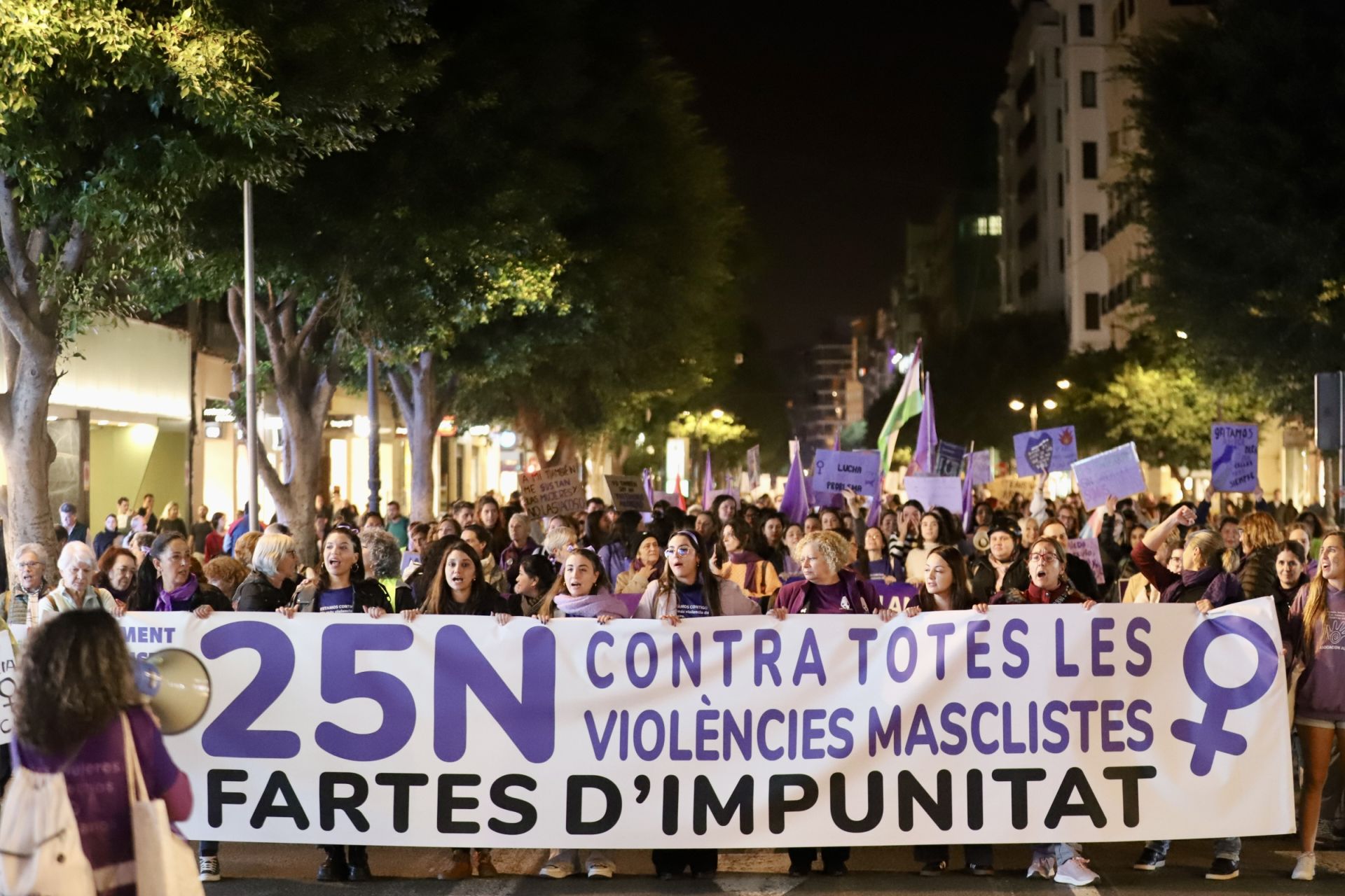 Las imágenes de la manifestación por el 25-N en Valencia