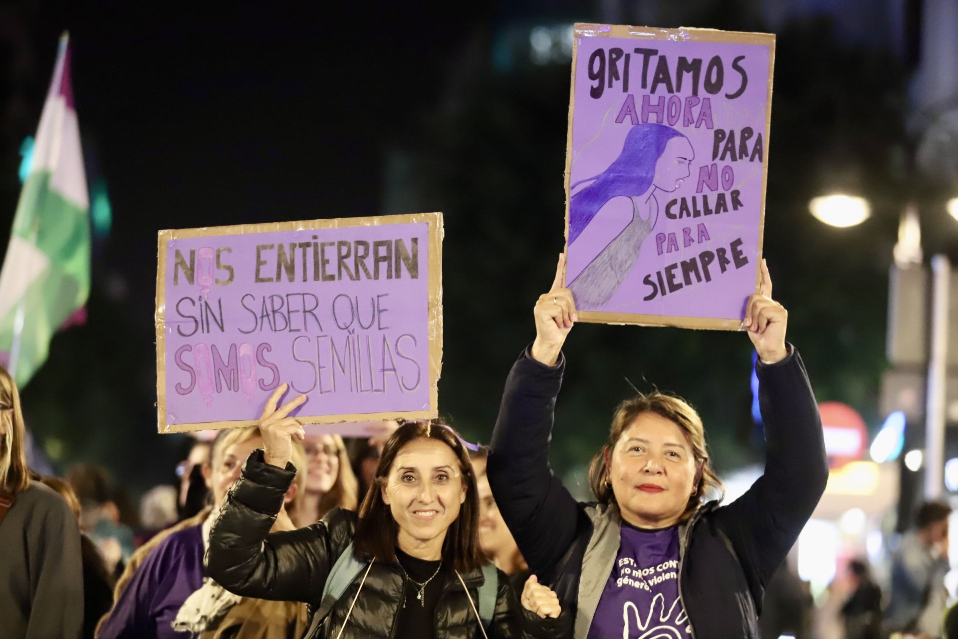 Las imágenes de la manifestación por el 25-N en Valencia