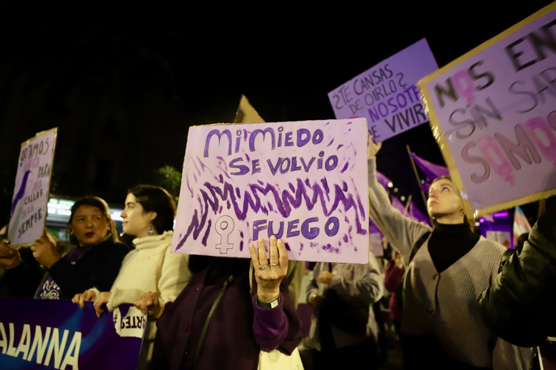 Las imágenes de la manifestación por el 25-N en Valencia