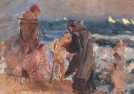 El boceto realizado por Sorolla para el cuadro 'Triste herencia'.