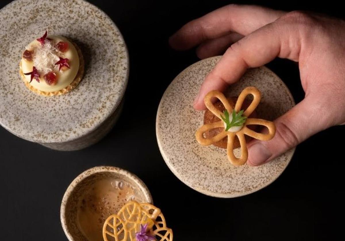 Algunos de los platos de Origen, el restaurante de Alex Vidal con estrella Michelin.