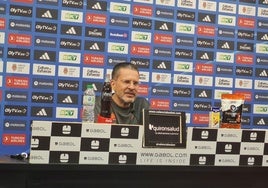 Pedro Martínez, durante la rueda de prensa antes de viajar a Francia.