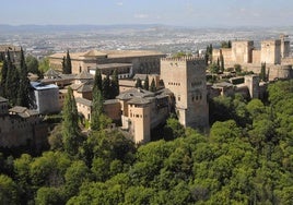 Vista aérea de la Alhambra de Granada.