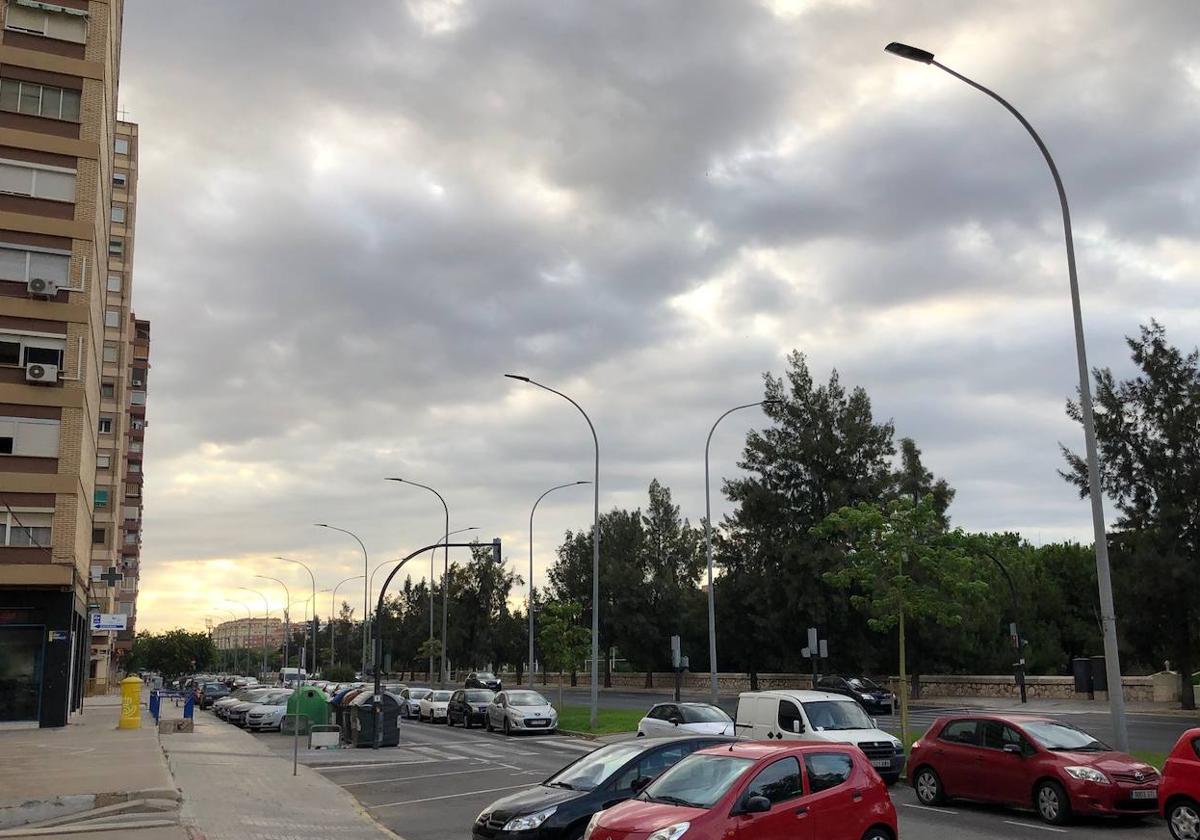 Cielo nuboso en Valencia.