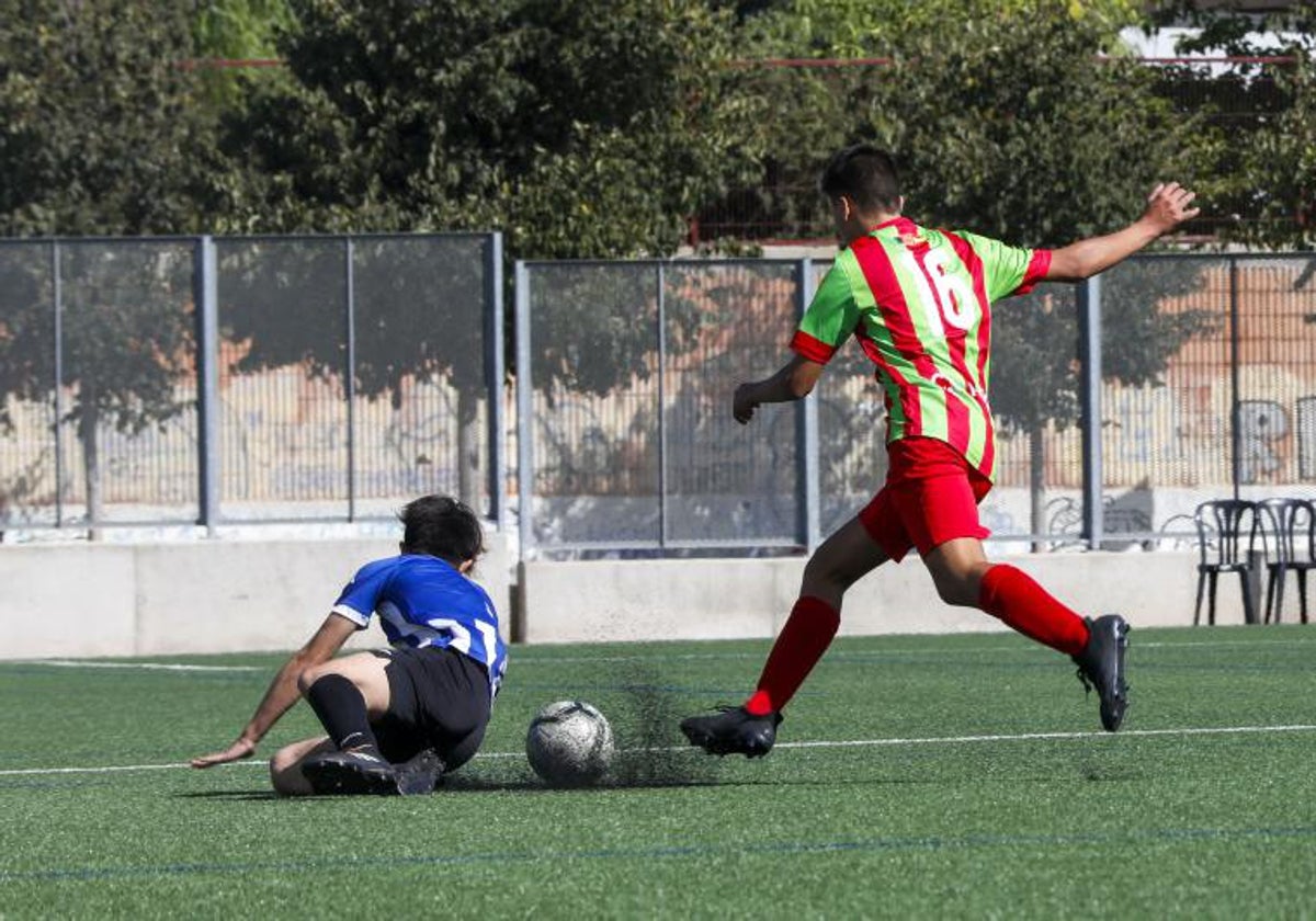 Partido de fútbol base celebrado en Valencia.