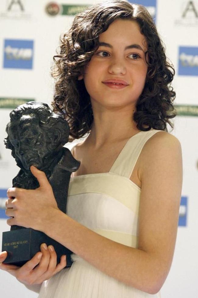 Ivana Baquero en 2007 al lograr el Goya a mejor actriz revelación.