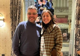 Betto García y Carmen García Puertas en el Palacio de Santa Clara.