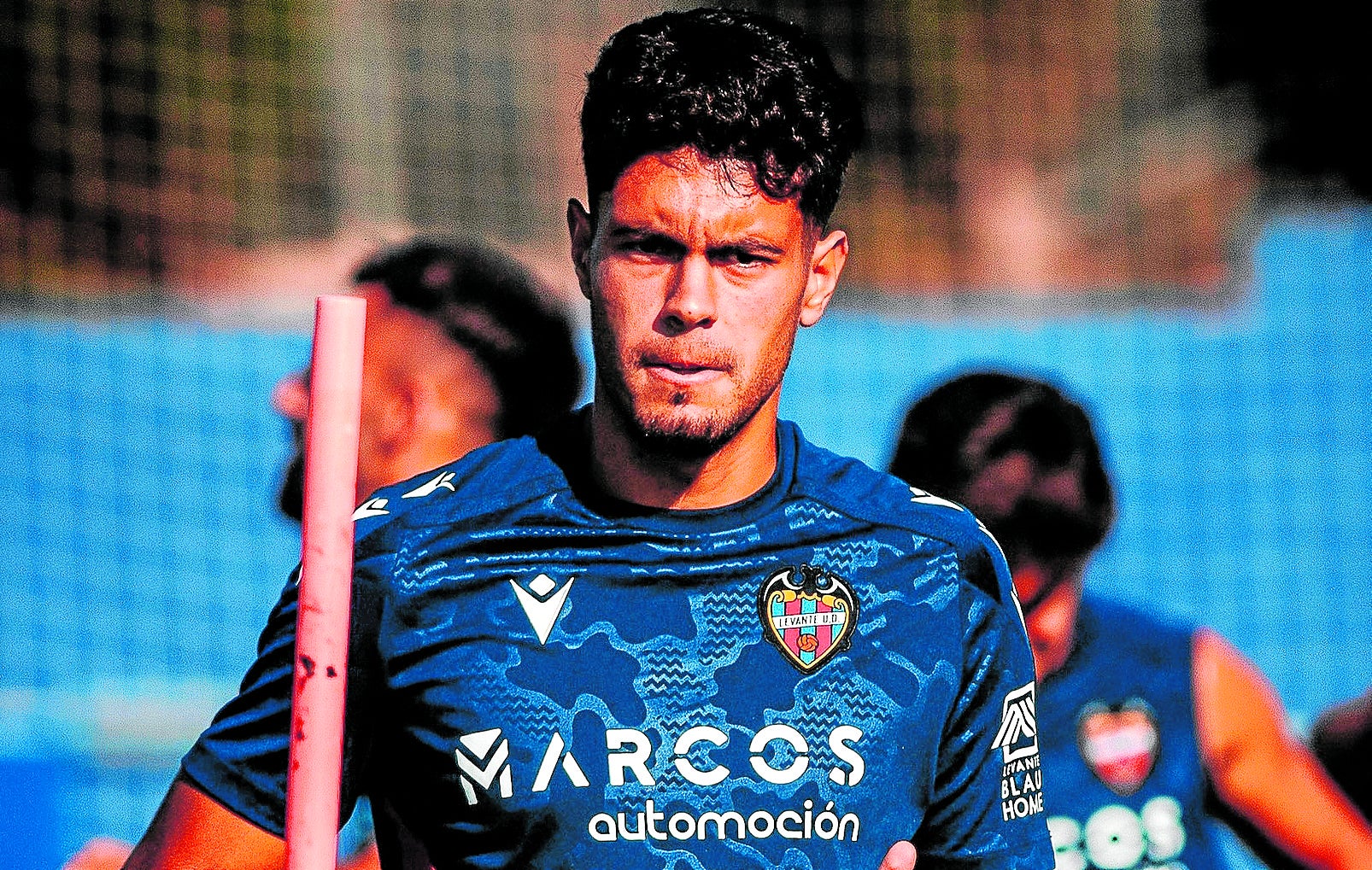 Jorge Cabello, durante un entrenamiento del Levante esta temporada