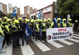 Protesta de bomberos en Valencia el 11 de diciembre.