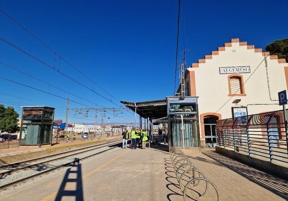 Estación de Algemesí,en la línea C-2, reparada tras la DANA.