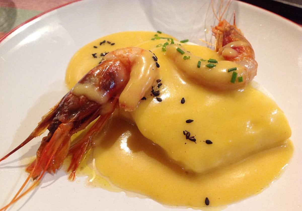Bacalao a la crema de allipebre.