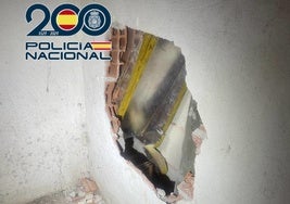 Uno de los butrones realizados en uno de los comercios donde actuó el delincuente.