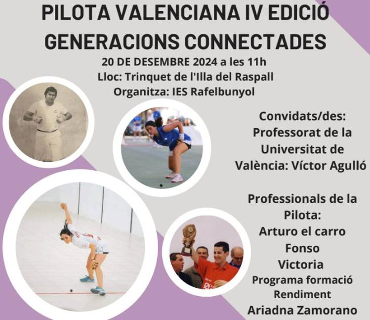 El IES Rafelbunyol organiza un Taller de Pilota Valenciana con jugadores del pasado y del futuro