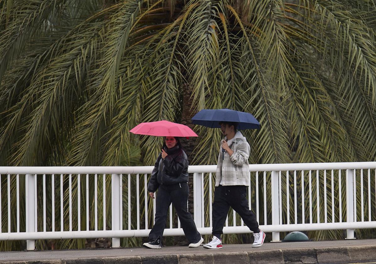 Día de lluvia en la ciudad de Valencia.