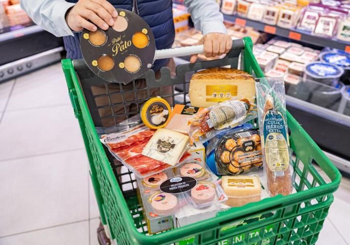 Un carro de la compra en Mercadona.