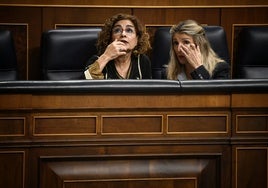 María Jesús Montero y Yolanda Diaz, en el Congreso.