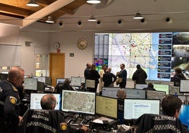 Sala de control de tráfico, de la Policía Local de Valencia.