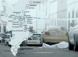 Investigadores de la Guardia Civil y personal forense en la escena del crimen del desertor ruso tiroteado en la Vila Joiosa, uno de los pocos casos todavía sin detenidos.