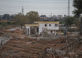 Una vivienda afectada por la riada.