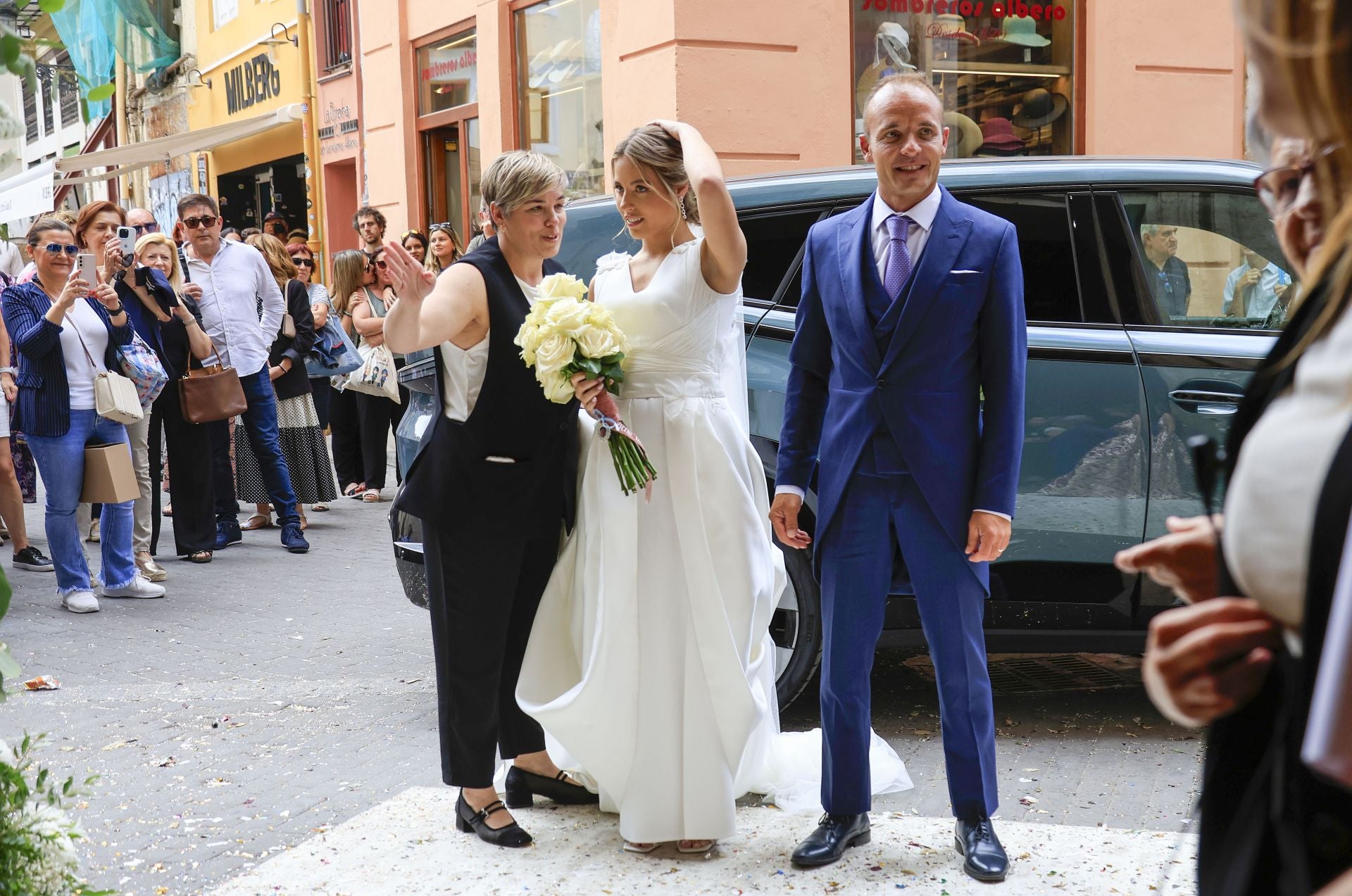Nerea Martí, al llegar a Santa Catalina, donde se casó con el futbolista Hugo Duro el último fin de semana de mayo.