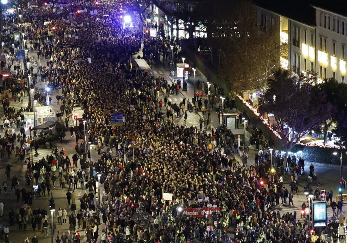 Un momento de la manifestación de este domingo en Valencia.