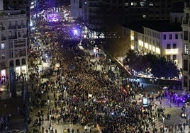 Un momento de la manifestación de este domingo en Valencia.