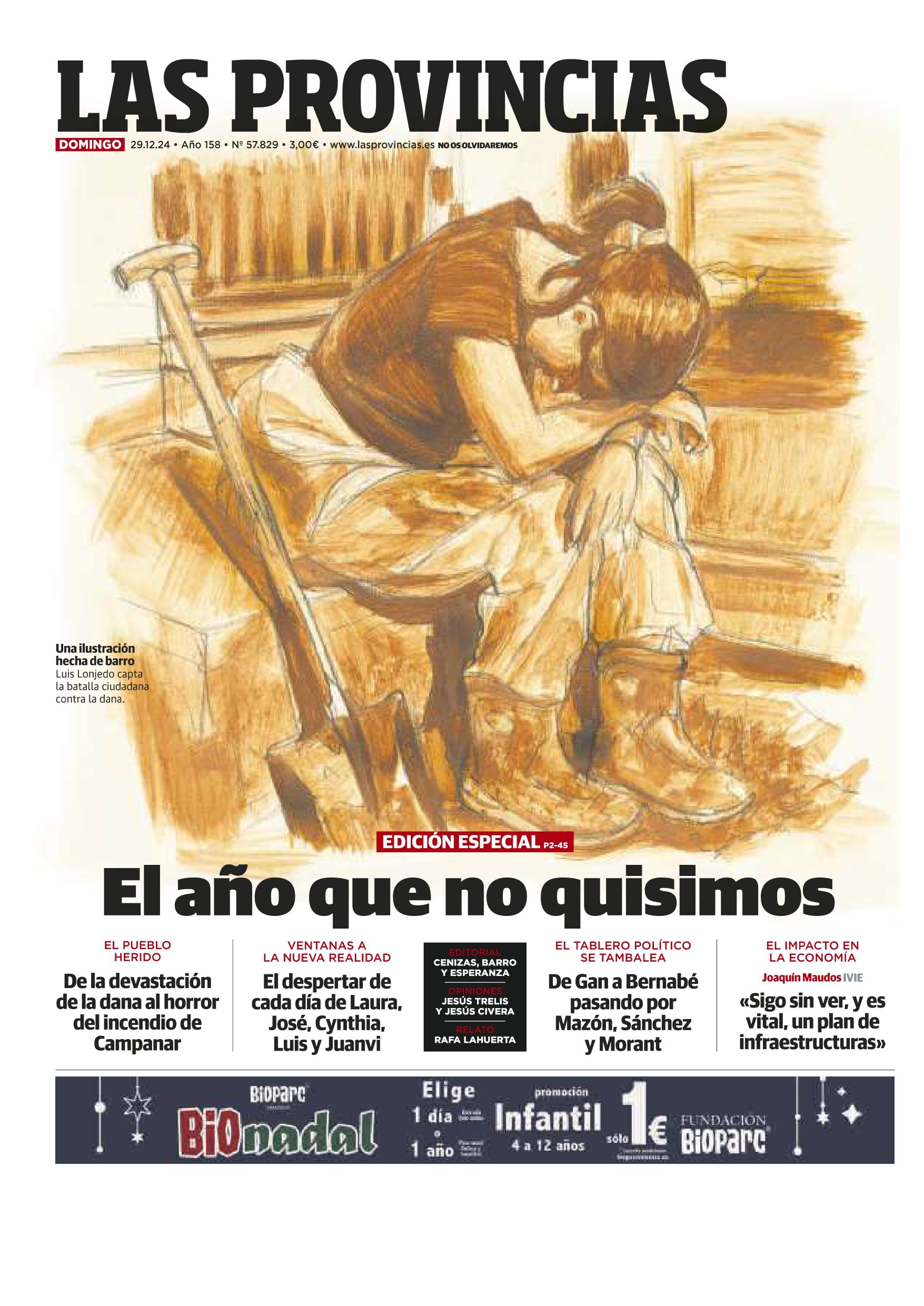 Portada de LAS PROVINCIAS publicada el 29 de diciembre de 2024