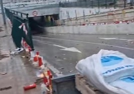 Diques junto al barranco de La Saleta.