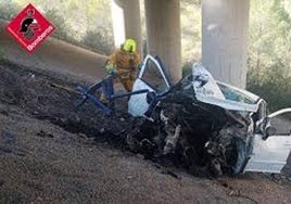 Estado del coche después del accidente.