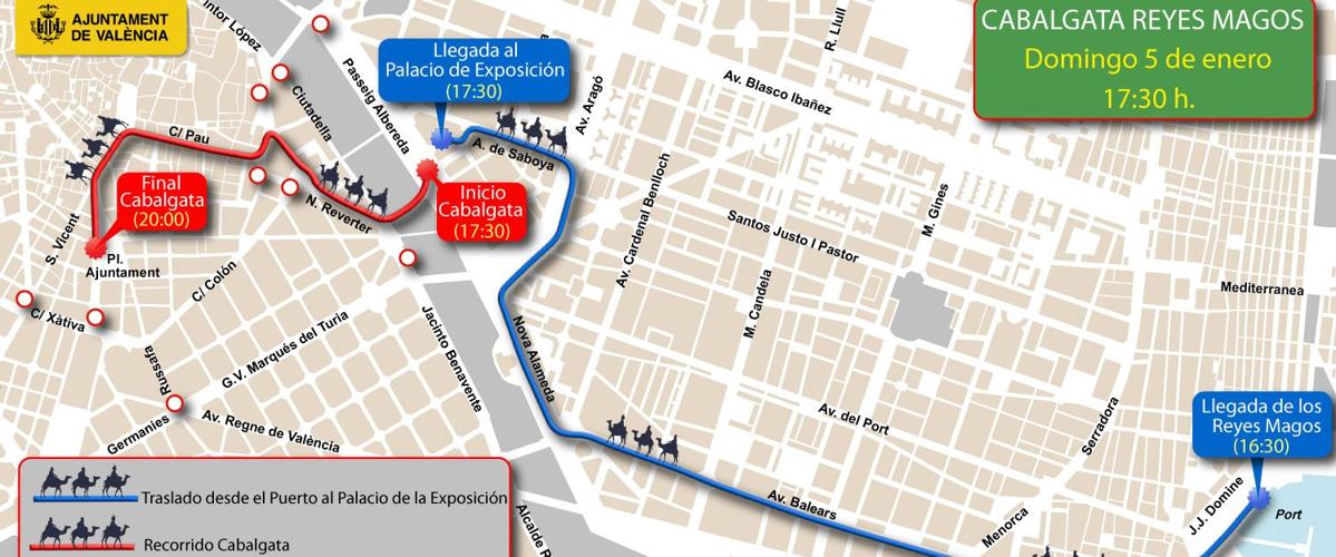 Cabalgata de Reyes de Valencia 2025: Estas son las calles de Valencia donde está prohibido aparcar