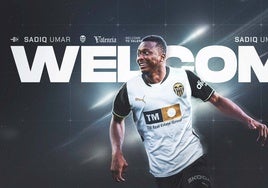 Cartel del anuncio del fichaje de Umar Sadiq.