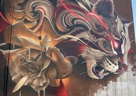 El mural 'Ocelote ornamental'.