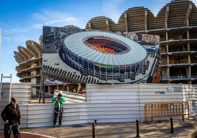 Imágenes del nuevo Mestalla en el día del reinicio de las obras, 10 de enero de 2025.