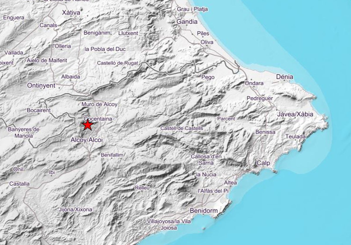 Localización del último terremoto de este domingo, en la web del Instituto Geológico Nacional.